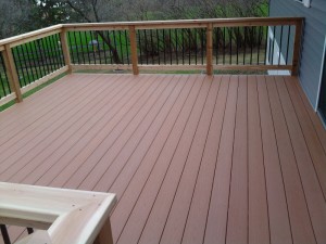 A lovely outdoor decking area using composite decking boards