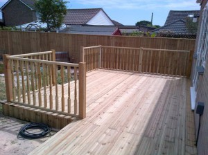 Beautiful Hardwood Decking installation in the back garden