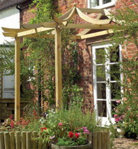 patio door with a pergola