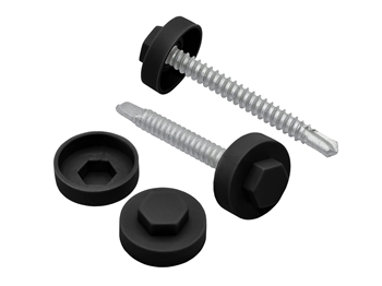 Black Tech Bolt Caps 16mm (Sold Individually)