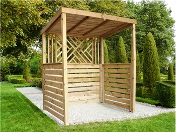 Outdoor Garden Shelter With Panelled Back