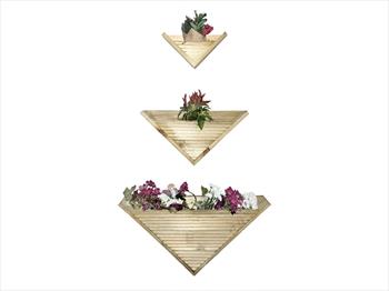 Triangular Decking Wall Planter Set of 3