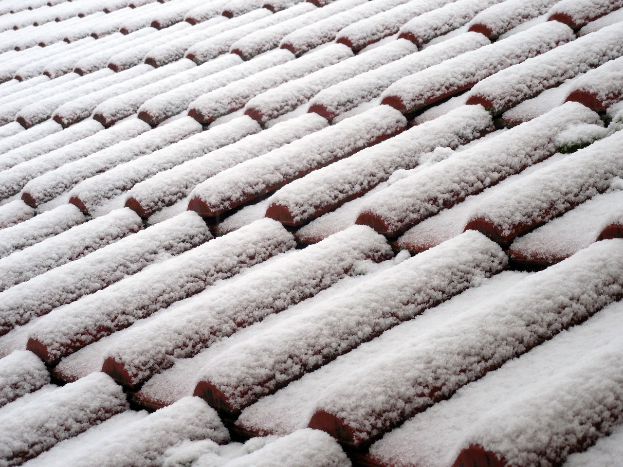 Winter Roof Covered in Snow