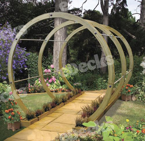 round walkway pergola