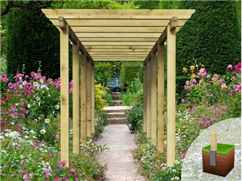 Heavy Duty Royal Walkway Pergola With Super Rafters (W 2400mm x D 7200mm)