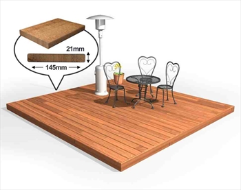 Hardwood 145mm Balau Deck Kit 2.4m x 2.4m (No Handrails)