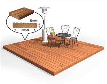 Hardwood 90mm Balau Deck Kit 3m x 3m (No Handrails)