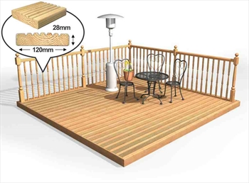 Easy Deck Patio Kit 4.2m x 4.2m (With Handrails)