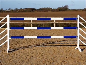 Blue and White Timber Jump Pole (100mm)