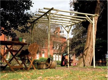 Rustic Rose Pergola With Spiked Uprights (W 2250mm x D 2250mm)