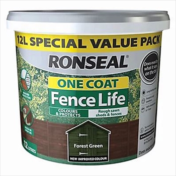 Ronseal One Coat Fence Life 12 Litre (Forest Green)