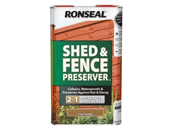Ronseal Shed & Fence Preserver Light Brown 5L