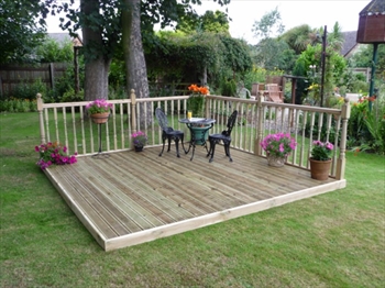Easy Deck Patio Kit 2.4m x 3.6m (With Handrails)