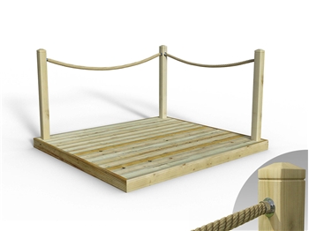Standard Redwood Decking Kit 1.8m x 2.1m (With Rope Handrails)