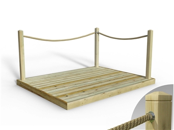 Standard Redwood Decking Kit 1.8m x 2.4m (With Rope Handrails)