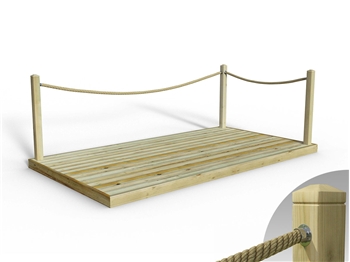 Standard Redwood Decking Kit 1.8m x 3.6m (With Rope Handrails)