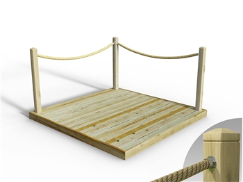 Standard Redwood Decking Kit 2.1m x 2.1m (With Rope Handrails)