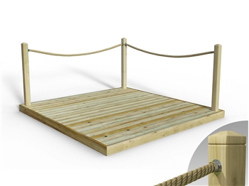 Standard Redwood Decking Kit 2.1m x 2.4m (With Rope Handrails)