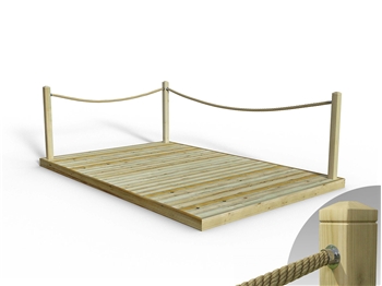Standard Redwood Decking Kit 2.4m x 3.6m (With Rope Handrails)