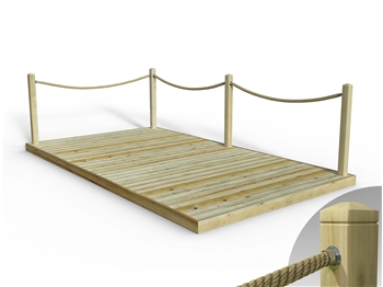 Standard Redwood Decking Kit 2.4m x 4.2m (With Rope Handrails)