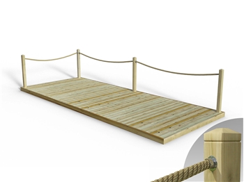 Standard Redwood Decking Kit 2.4m x 6m (With Rope Handrails)