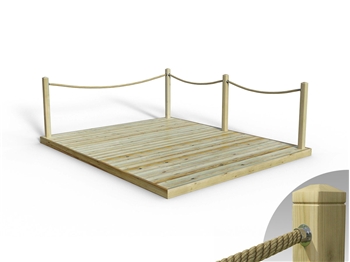 Standard Redwood Decking Kit 3m x 3.6m (With Rope Handrails)