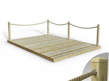 Standard Redwood Decking Kit 3m x 4.2m (With Rope Handrails)