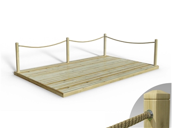 Standard Redwood Decking Kit 3m x 4.8m (With Rope Handrails)