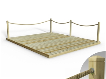 Standard Redwood Decking Kit 3.6m x 4.2m (With Rope Handrails)