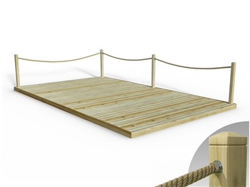 Standard Redwood Decking Kit 3.6m x 6m (With Rope Handrails)