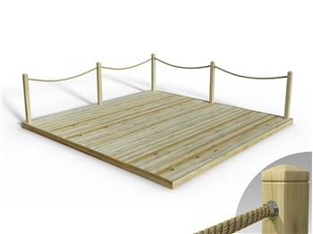 Standard Redwood Decking Kit 4.2m x 4.8m (With Rope Handrails)