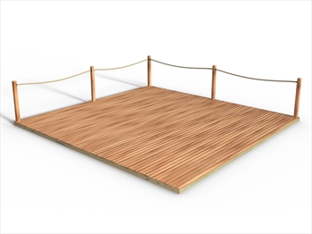 Hardwood 145mm Balau Deck Kit 4.2m x 4.2m (With Rope Handrails)
