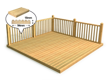 Discount Decking Kit 2.1m x 2.1m (With Handrails)