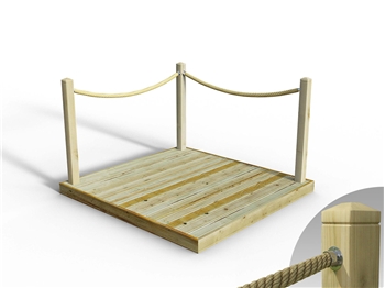 Discount Decking Kit 1.8m x 1.8m (With Rope Handrails)