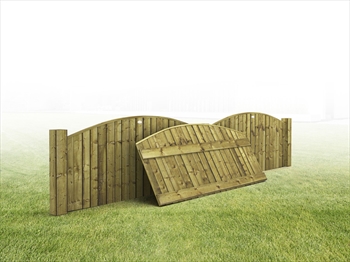 Heavy Duty Arched Vertilap Featheredge Fence Panel (6ft x 2ft-2ft 6") 