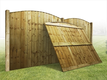 Heavy Duty Arched Vertilap Featheredge Fence Panel (6ft x 4ft-4ft 6")