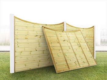 Concave Contemporary Fence Panel (6ft x 5ft x 4