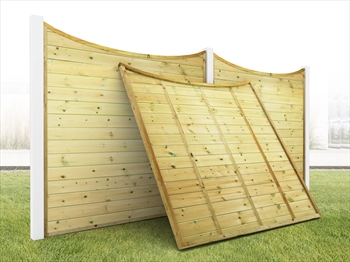 Concave Contemporary Fence Panel (6ft x 6ft x 5