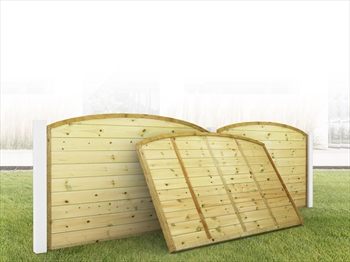 Convex Contemporary Fence Panel (6ft x 2