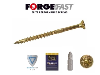 Forgefast Anti-Split Fast Drive Woodscrews - 4.0 x 30mm (Box Of 200) 