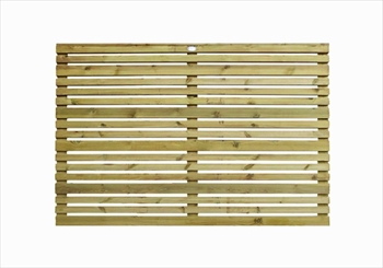 Green - Supreme Horizontal Slat PSE Fence Panel (1.8m x 1.225m) 