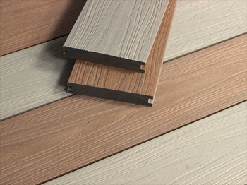 Silver Birch / Nutmeg Evergrain Dual Sided Composite Decking (3600mm x 140mm x 23.5mm)