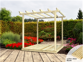 Discount Decking Kit With Pergola 2.4m x 2.4m (No Handrails)