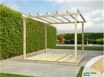 Discount Decking Kit With Pergola 3m x 3m (No Handrails)