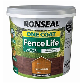 Ronseal One Coat Fence Life 5 Litre (Harvest Gold)  