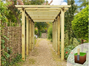 Heavy Duty Village Walkway Pergola (W 2400mm x D 7200mm)