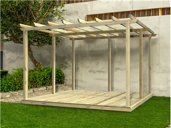 Standard Decking Kit With Pergola 3.6m x 3.6m (No Handrails)