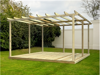 Standard Decking Kit With Pergola 4.2m x 4.2m (No Handrails)