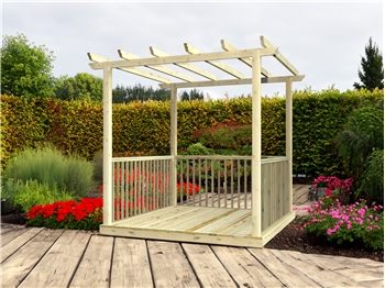 Standard Decking Kit With Pergola 2.4m x 2.4m (With Handrails)