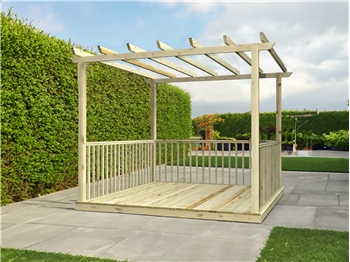Standard Decking Kit With Pergola 3m x 3m (With Handrails)